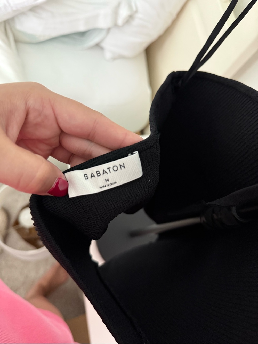 Aritzia Babaton Black Ribbed Halter Tank - Picture 3 of 3
